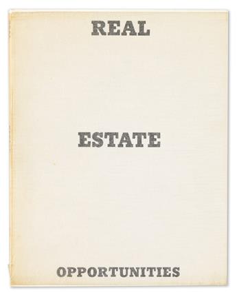 EDWARD RUSCHA. Los Angeles Apartments * Real Estate Opportunities * Various Small Fires.